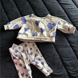 Carter's Grey and Blue Heart Matching Set